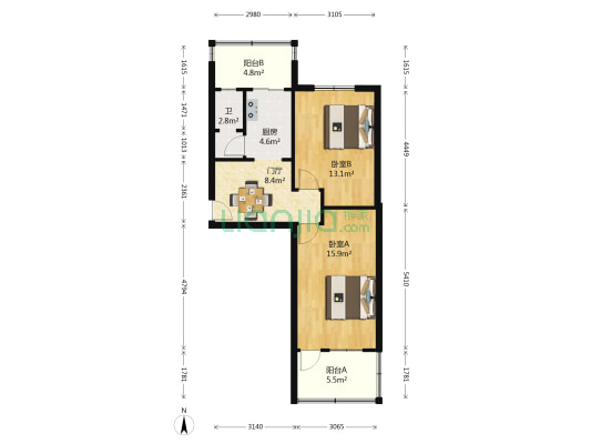 凤凰山路25号 2室0厅1卫 67平方
