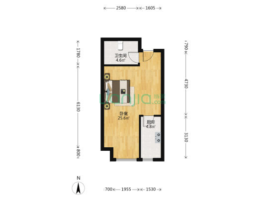 智慧城云著 1室0厅1卫 50平方