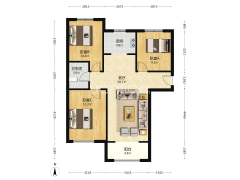 K2狮子城北区 3室2厅 南 北-涿州K2狮子城北区户型图