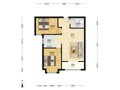 万悦城两居室诚意出售，毛坯房满二-涿州惠友万悦城(涿州)户型图