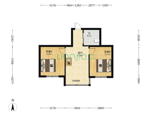 福日馨居 2室1厅1卫 58平方