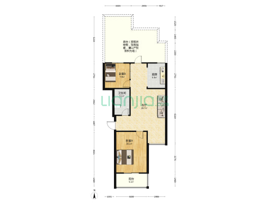 百花佳苑 2室1厅1卫 93平方