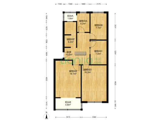 枫景苑A区 1室0厅0卫 92平方