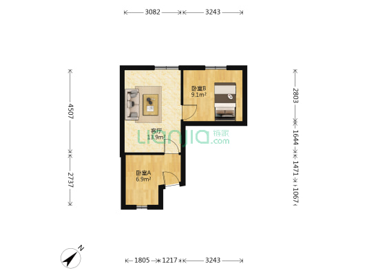 团结坝 2室1厅0卫 48平方