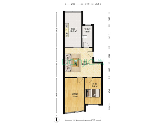 坤宇南街 1室1厅1卫 76平方