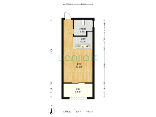 象屿国贸星璟原 1室0厅1卫 45平方