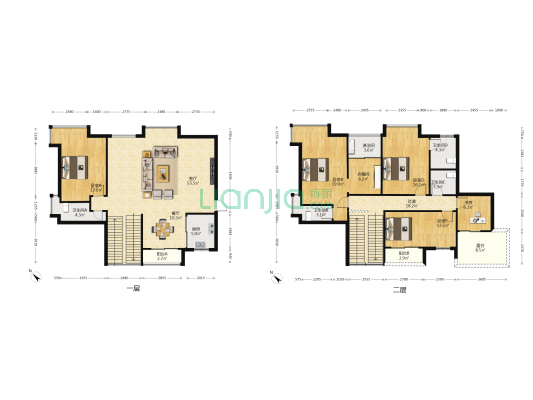 湖景豪园 5室2厅5卫 216平方