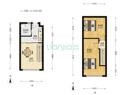 芒果墅 2室1厅1卫 59平方