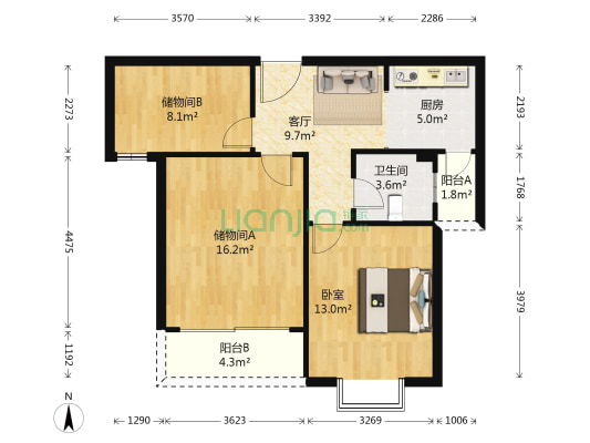 萧景园西区 1室1厅1卫 79平方
