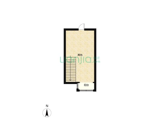 拉德芳斯复式一居室精装修随时看房挑高5米4-户型图