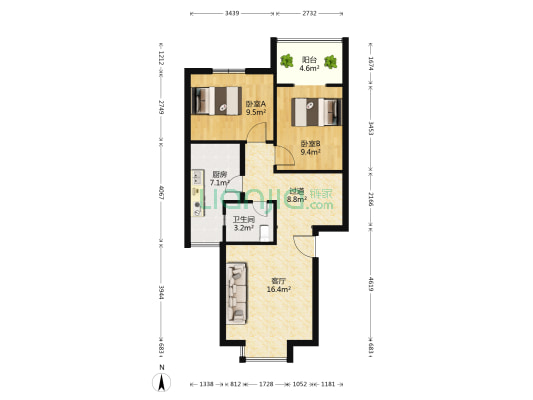 泉水北苑 2室1厅1卫 72平方