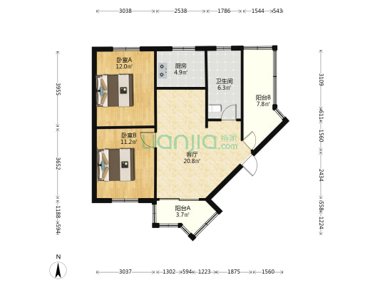 西苑小区 2室1厅1卫 81平方