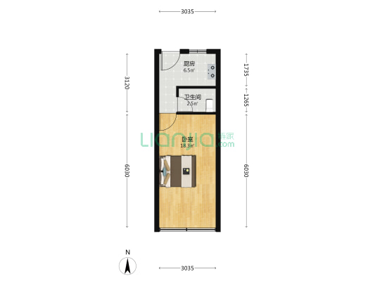 晏公殿巷 1室0厅1卫 33平方