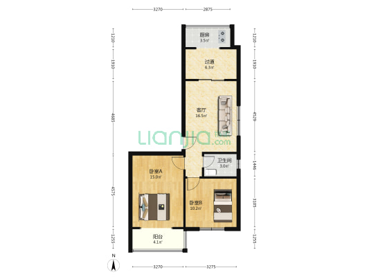 许庄南里迎宾雅居 2室1厅1卫 84平方