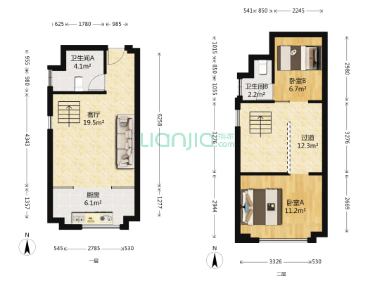 BEST爱都会 2室1厅2卫 49平方