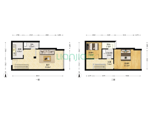 伟岸摩登堡 2室1厅2卫 62平方