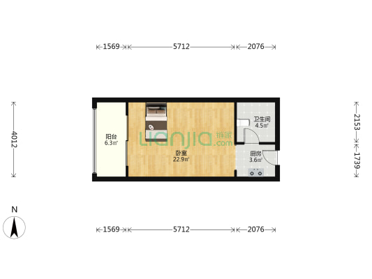 上海广场 1室0厅1卫 54平方