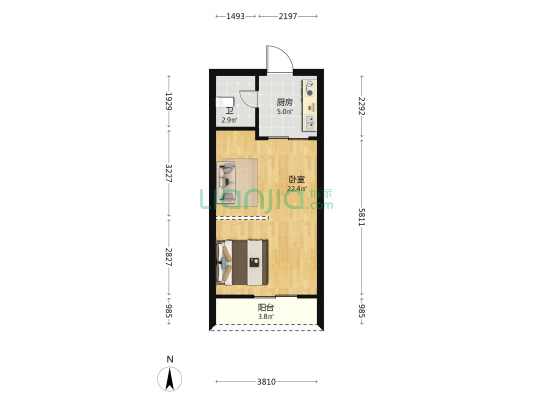 龙旺名城 1室0厅1卫 48平方