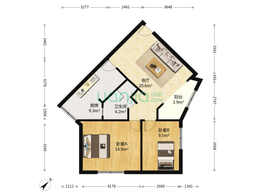 怡湖西路231号院 2室1厅1卫 74平方