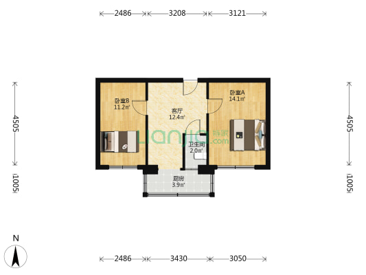 废旧回收家属楼 2室1厅1卫 53平方
