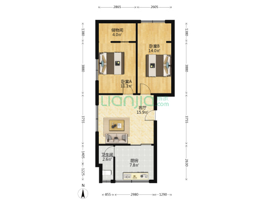 延安北巷15号 2室1厅1卫 70平方