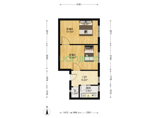 玉山里（河东） 2室0厅1卫 36平方