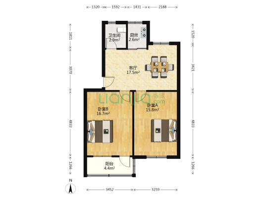 南门新村 2室1厅1卫 74平方