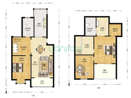 花汇苑三区 4室1厅2卫 98平方
