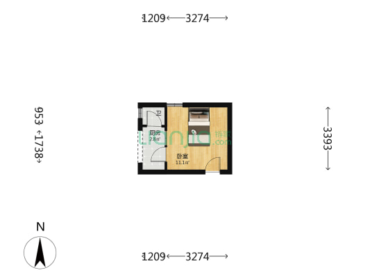罗沙新兴北路 1室0厅1卫 400平方