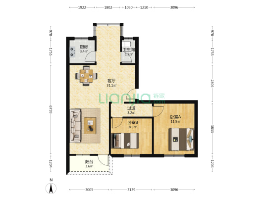 天胜村 2室1厅1卫 75平方