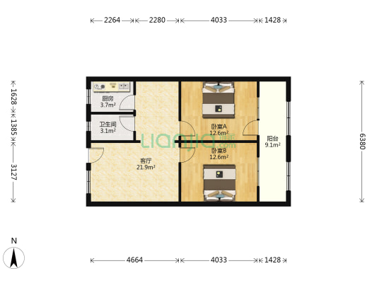 肥东县撮镇供销社小区 2室1厅1卫 79平方