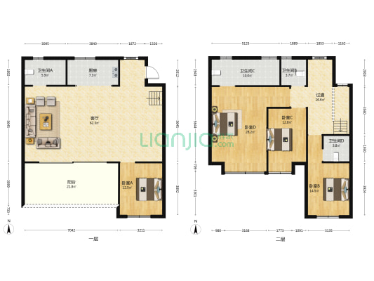 中海浣云居 4室1厅4卫 313平方