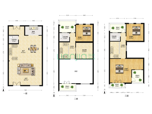 悦荣府 3室2厅3卫 229平方