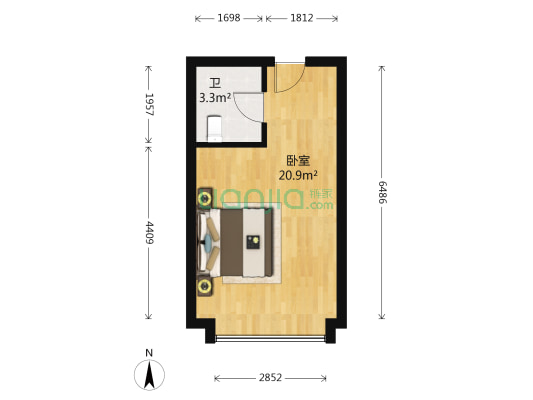 首南大酒店 1室0厅1卫 41平方