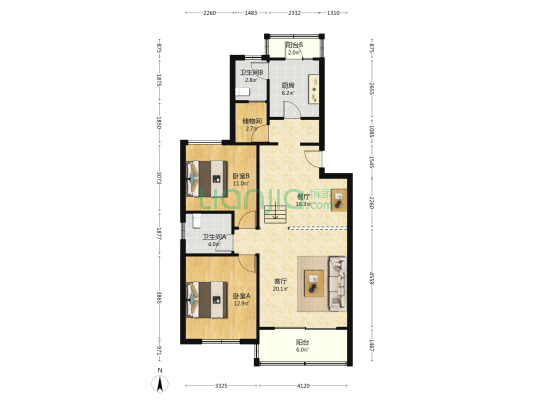 铭城园 2室2厅2卫 101平方