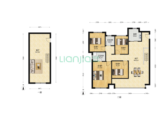 建发·春江泊月 4室2厅2卫 175平方