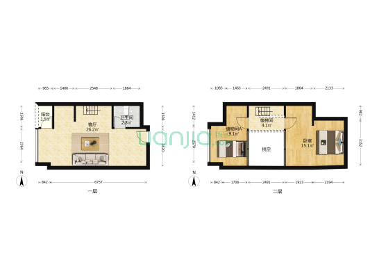 广州绿地城 1室1厅1卫 46平方