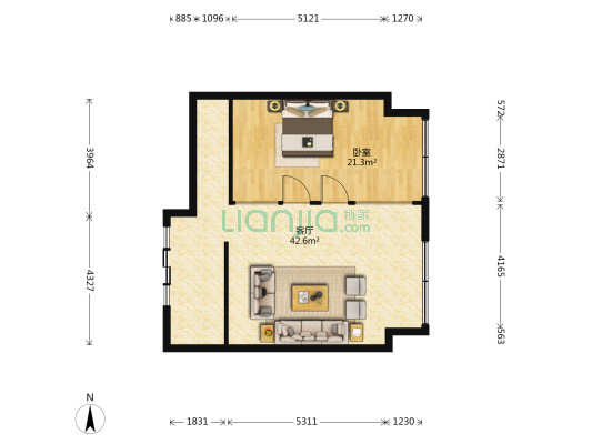 悠唐国际中心 1室1厅0卫 107平方