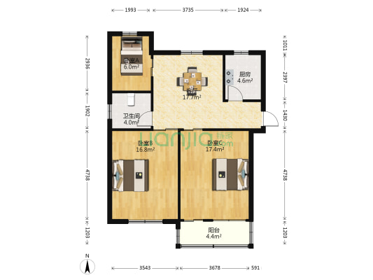 居民一村 3室1厅1卫 80平方