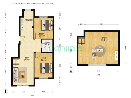 泰和居 2室1厅1卫 83平方