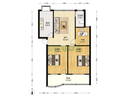 民福小区 3室1厅1卫 98平方