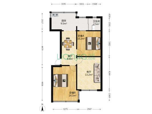 东生巷7号 2室2厅1卫 54平方