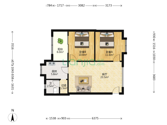 响水路 2室1厅1卫 74平方