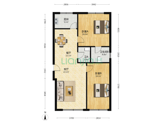 运管所家属院 2室2厅2卫 114平方