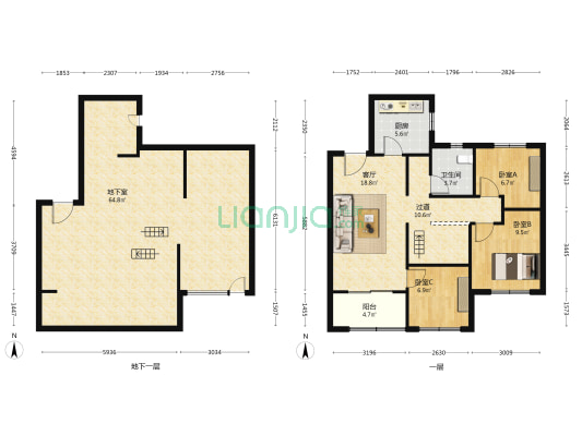 滨江龙湖翡翠上城南区 3室1厅1卫 161平方