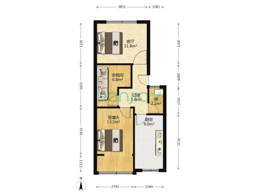 化建小区 1室1厅0卫 65平方