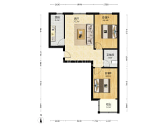 急售。精装修未住。南北通透，两居。户型方正-涿州金阳瑞景户型图
