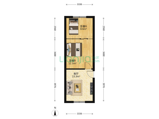 干菜公司家属院 2室1厅0卫 57平方