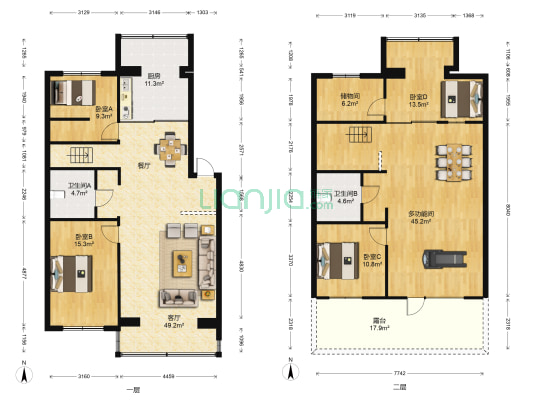 友谊花园 5室1厅2卫 215平方