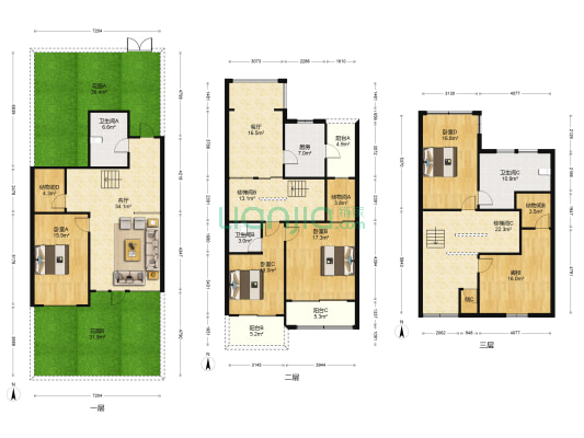 越都名府别墅园 4室2厅3卫 249平方